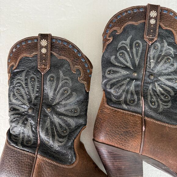 Size 9 B - Ariat Daisy mid calf leather cowgirl women's boots - Picture 10 of 13